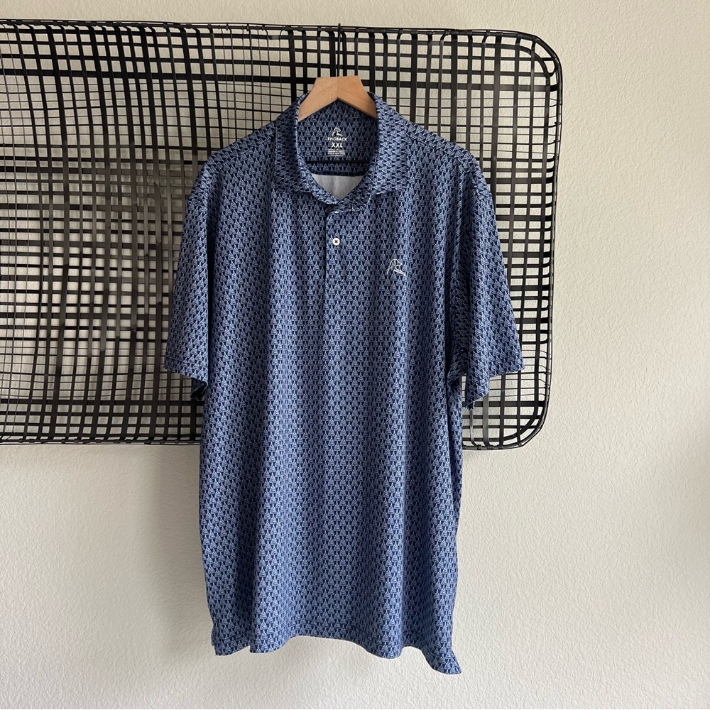 Rhoback Blue Patterned Polo Shirt
